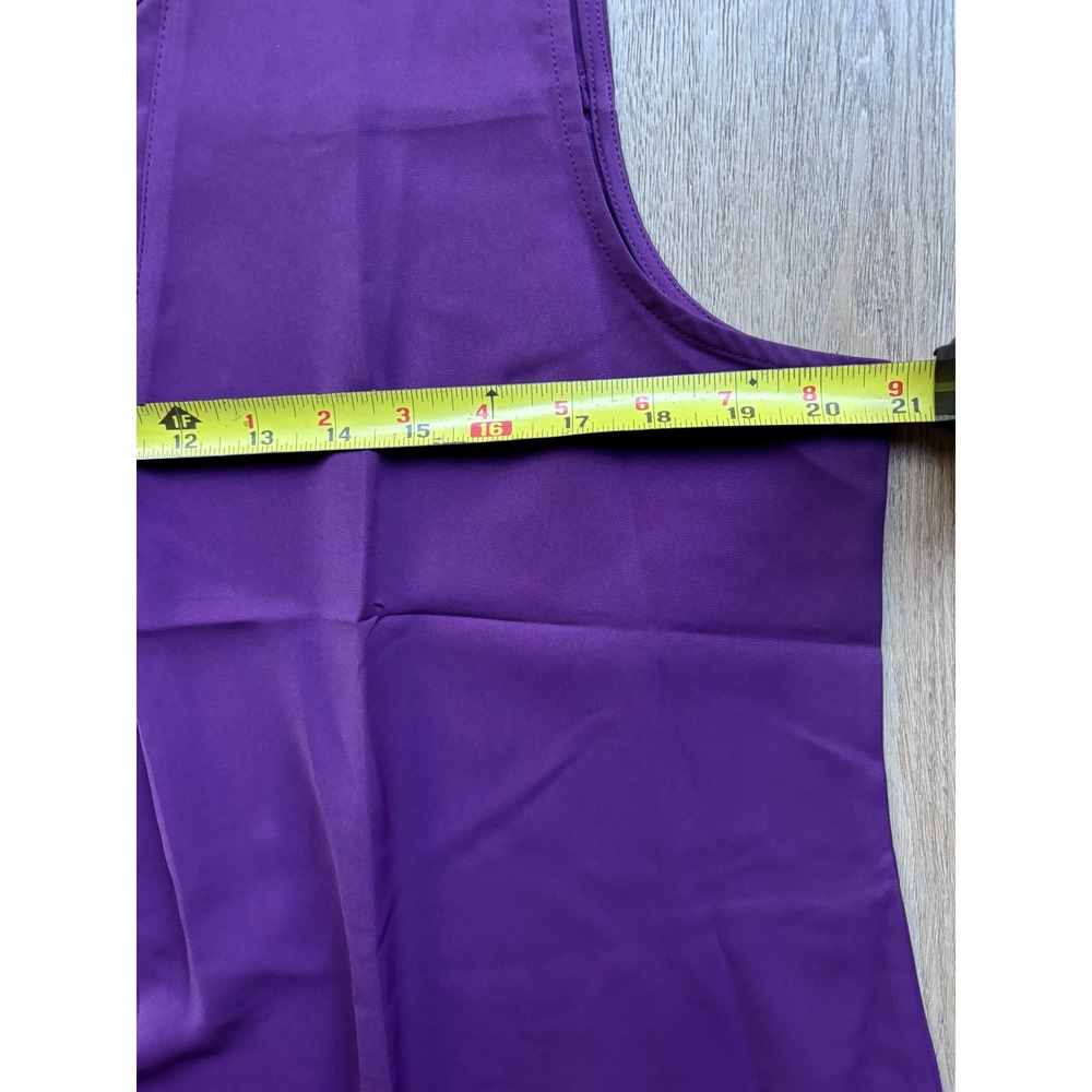 Gaharu Purple Sleeveless V-Neck Blouse Pleated Back Shell Top Womens Large NWT - Picture 6 of 7